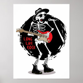 SKELETON ROCKER - LANG LIVE ROCK EN ROLL POSTER