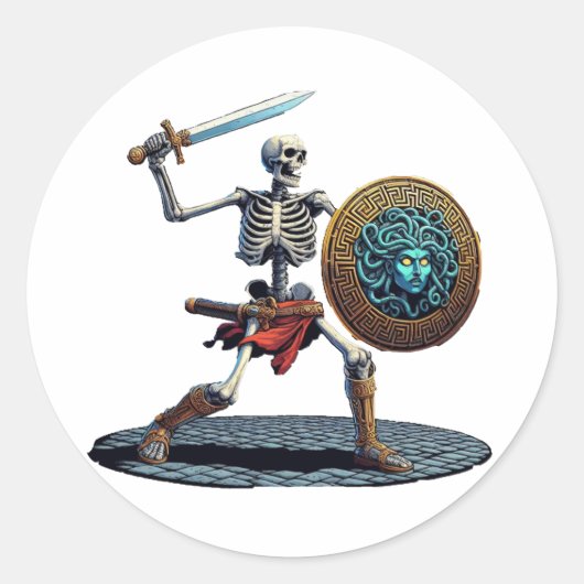 Skeleton Ronde Sticker (Voorkant)
