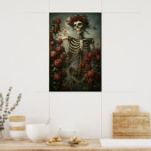 Skeleton & Roses Poster (Keuken)