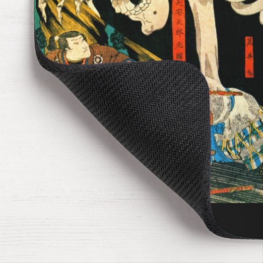 Skeleton samengevat door Witch Kuniyoshi Fine Art Muismat (Hoek)
