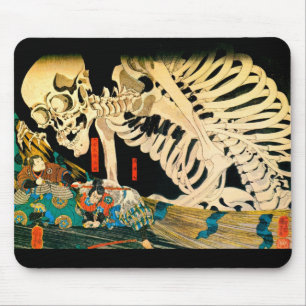 Skeleton samengevat door Witch Kuniyoshi Fine Art Muismat