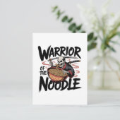 Skeleton Samurai Ramen Krijger | Grappige Hallowee Feestdagenkaart (Staand voorkant)