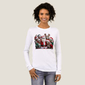 Skeleton Santa Christmas Group Photo – Festive 3D  Tri-Blend Shirt (Voorkant)