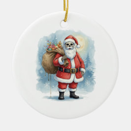 Skeleton Santa Claus Keramisch Ornament