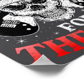 Skeleton Santa Rocker Inappropriate Funny Guitar G Poster (Hoek)