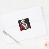 Skeleton Santa Vierkante Sticker (Envelop)