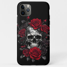 Skeleton Schedels en Rozen iPhone / iPad case