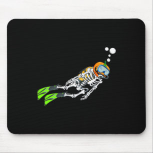 Skeleton Scu Diving Halloween Pumpkin Diver Muismat