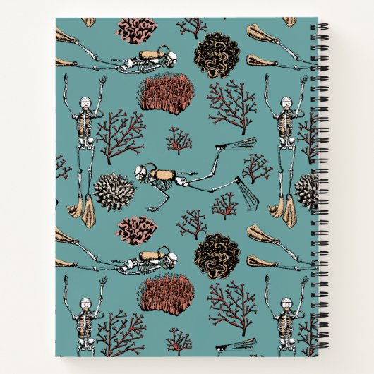Skeleton Scuba Diver Spiral Carnet (Dos)