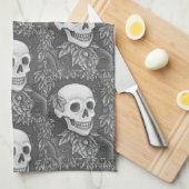 SKELETON, SERVIETTE DE CUISINE GOTHIQUE GENTLEMAN (Quart Plié)