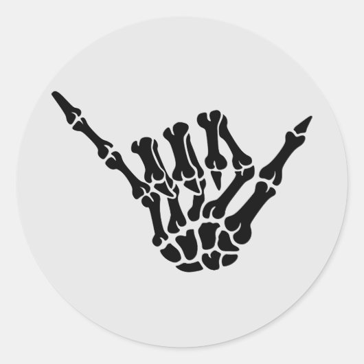Skeleton Shaka Hand Halloween Sticker (Voorkant)