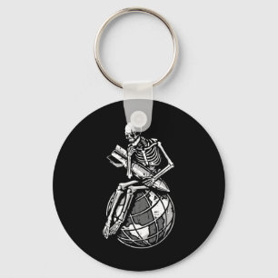 Skeleton Sitting Earth Day Milieu Sleutelhanger