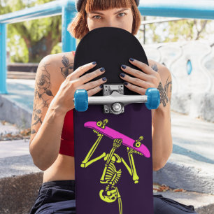 SKELETON SKATEBOARDING "BONE TO BE WILD" SKATEBOAR SKATEBOARD