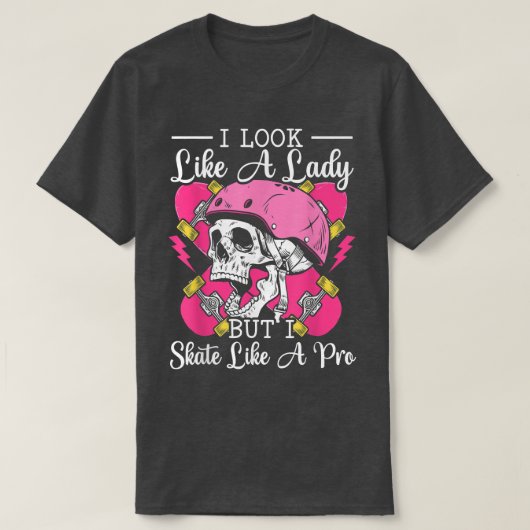 Skeleton Skater Skull Head T-Shirt (Design devant)