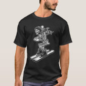 Skeleton Skiing Lazy Halloween Costume Cool Skull T-shirt (Voorkant)