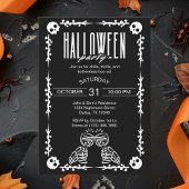 Skeleton Skull Botten & Wijn Gothic Halloween Part Kaart