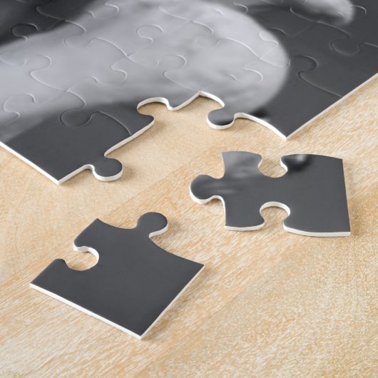 Skeleton Skull Halloween Black en White Grey Legpuzzel (Zijkant)