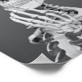 Skeleton Skull Halloween Black en White Grey Poster (Hoek)