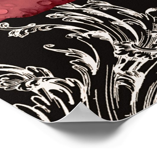 Skeleton Skull Mauve Dusty Roos Weddenschap Welkom Poster (Hoek)