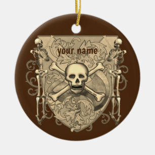 Skeleton Skull Shield ornament