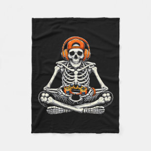 Skeleton Skull Videogame Gamer Mannen Boys Hallowe Fleece Deken