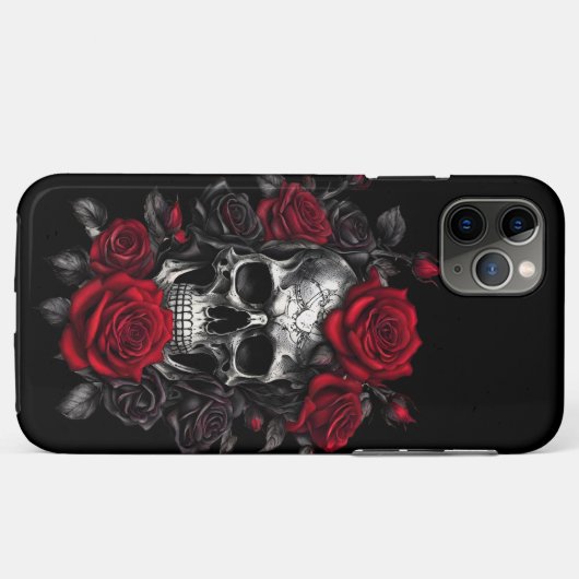 Skeleton Skulls et Rose iPhone / coque ipad (Dos (Horizontal))