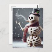 Skeleton Snow Man Briefkaart (Voorkant / Achterkant)