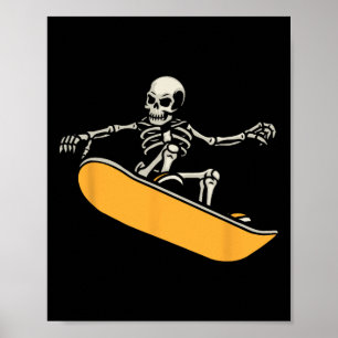 Skeleton Snowboarder Extreme Wintersport Snowboa Poster