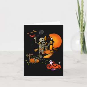 Skeleton-speelbadminton Sport Scary Halloween C Kaart