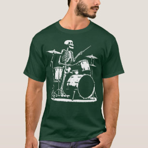 Skeleton speelt drums t-shirt