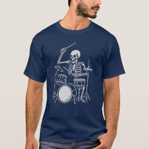 Skeleton speelt drums t-shirt