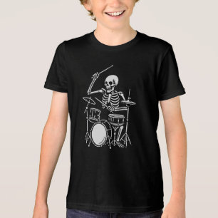 Skeleton speelt drums Tri-Blend shirt