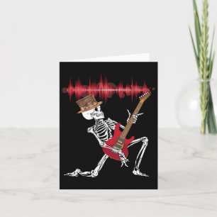 Skeleton Spelen Elektrische Gitaar Grappig Hallowe Kaart