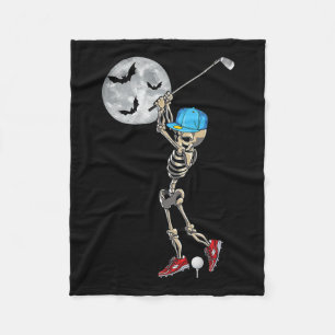 Skeleton Spelen Golf Golfen Happy Halloween Day Fleece Deken