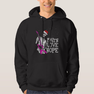 Skeleton spelen Guitar Faith Hope Love Cool Chris Hoodie