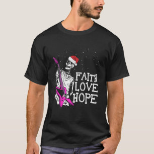 Skeleton spelen Guitar Faith Hope Love Cool Chris T-shirt