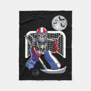 Skeleton Spelen IJshockey Happy Halloween Day Bo Fleece Deken