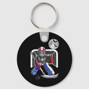 Skeleton Spelen IJshockey Happy Halloween Day Bo Sleutelhanger