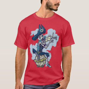 Skeleton Spelen Violin Pirate Musical Instrument T-shirt