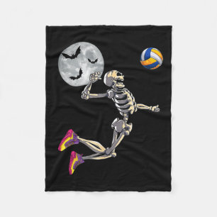 Skeleton spelen volleybal Happy Halloween Day Bo Fleece Deken