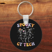 Skeleton Spooky CT Tech Computed Tomography Tech H Sleutelhanger (Voorkant)
