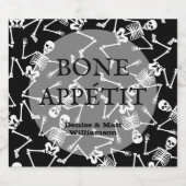 Skeleton sur Étiquette de vin mousseux noir (Étiquettes simples)