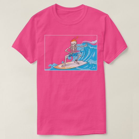 Skeleton Surf Surfing T-shirt (Design voorkant)