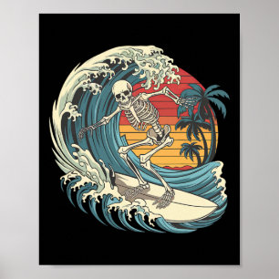 Skeleton surfen _1 poster