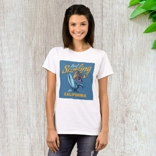 Skeleton Surfen Californië Beach T-shirt