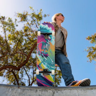 Skeleton surfen neon kleurrijke zomer skateboard