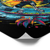 Skeleton surfen poster (Hoek)