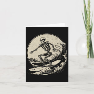 Skeleton Surfer Big Wave Surfen Funny Hal Kaart