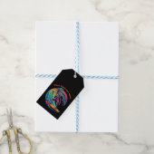 Skeleton Surfer Riding A Wave Cadeaulabel (Met Touw)