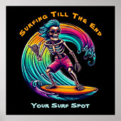 Skeleton Surfer Riding A Wave Poster (Voorkant)